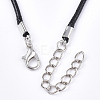Waxed Cord Necklace Making with Iron Findings LS-X-NJEW-R229-2.0mm-02-4
