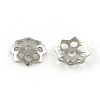 8-Petal Hollow Flower Smooth Surface 304 Stainless Steel Bead Caps STAS-R065-55-1
