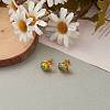 Handmade Millefiori Lampwork Earring Stud Settings and Ear Nuts EJEW-JE04418-02-3