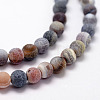 Frosted Natural Agate Beads Strands X-G-F367-8mm-07-3