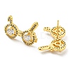 Brass Micro Pave Cubic Zirconia Stud Earrings EJEW-D090-01G-2
