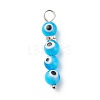 Handmade Evil Eye Lampwork  Pendants PALLOY-JF01725-01-2