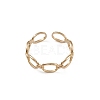 Ion Plating(IP) 304 Stainless Steel Hollow Out Oval Open Cuff Rings for Women RJEW-G285-01G-2