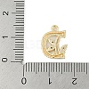 Brass Crystal Rhinestone Letter Links Connector Charms KK-S395-06G-D-3