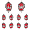 10Pcs Halloween Alloy Oval Pendants FIND-SC0011-18A-1