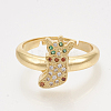 Brass Cubic Zirconia Pendants & Stud Earrings & Adjustable Rings Jewelry Sets SJEW-S043-12-2