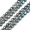 Electroplate Baking Paint Transparent Glass Beads Strands GL-N005-02A-C08-1