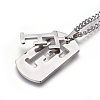 304 Stainless Steel Split Initial Pendant Necklaces NJEW-L152-03F-2