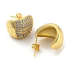 Brass Micro Pave Cubic Zirconia Stud Earrings EJEW-C066-11G-2