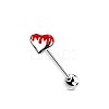 304 Stainless Steel Enamel Straight Barbell Tongue Rings FS-WG7AF88-13-1