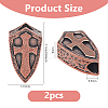 2Pcs Brass European Beads KK-DC0004-80D-2