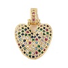 Brass Micro Pave Cubic Zirconia Pendants ZIRC-P121-01G-V-1