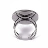 Non-Tarnish 201 Stainless Steel Cuff Pad Ring Settings X-STAS-S080-040F-P-4