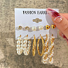 Alloy & Plastic Pearl & Rhinestone Earring Sets WG17A46-18-1