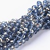 Electroplate Glass Faceted Rondelle Beads Strands EGLA-D020-6x4mm-54-1
