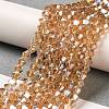 Transparent Electroplate Glass Beads Strands EGLA-A039-T6mm-B18-4