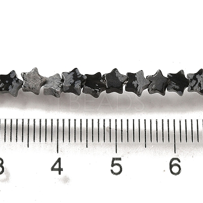 Natural Snowflake Obsidian Beads Strands G-G085-B37-01-1