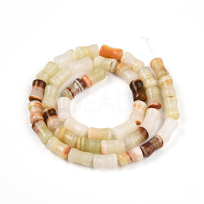 Natural Green Banded Calcite(Afghan Jade) Beads Strands G-T140-87-1
