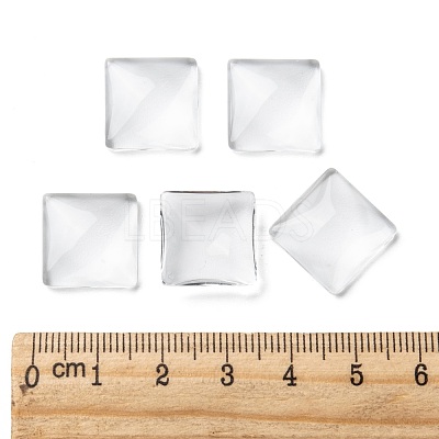 Transparent Glass Square Cabochons GGLA-S022-15mm-1