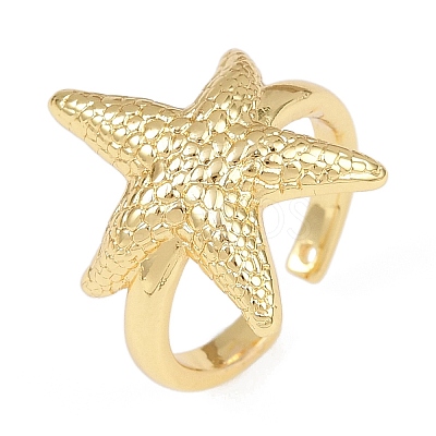 Ocean Theme Brass Cuff Rings RJEW-C135-01G-01-1