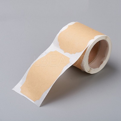 Self-Adhesive Kraft Paper Gift Tag Stickers DIY-G021-08-1