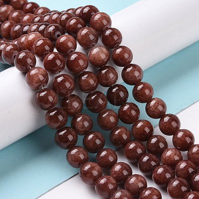 Natural Mashan Jade Round Beads Strands G-D263-8mm-XS05-1