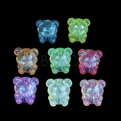 Luminous Transparent Acrylic Beads X-OACR-G033-06D-1