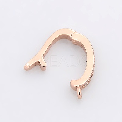 Brass Micro Pave Cubic Zirconia Enhancer Shortener Pendant Bails ZIRC-P007-03RG-NR-1