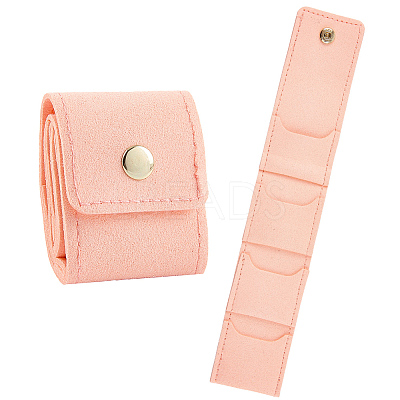 1Pc PU Leather Jewelry Rolls ABAG-CL0001-43B-1