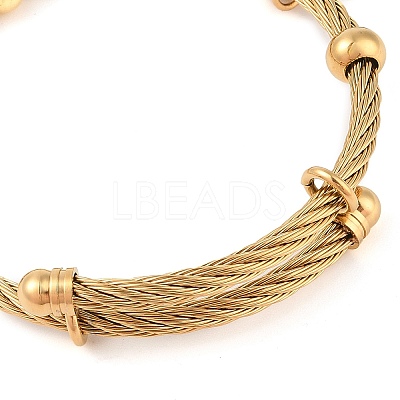 Adjustable 304 Stainless Steel Charm Bangles BJEW-F326-03G-1