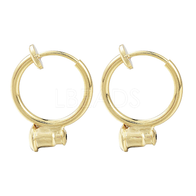 Brass Clip-on Earring Converters Findings KK-T038-243G-1