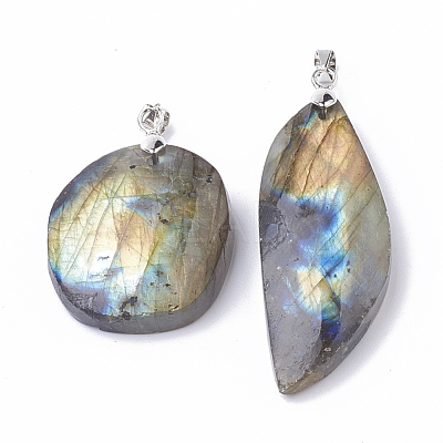Natural Labradorite Pendants G-Q989-018-1