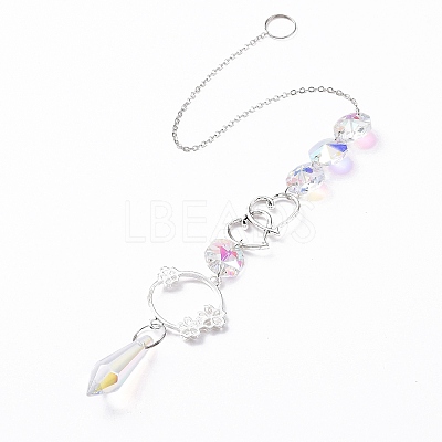 AB Color Plated Crystal Bullet Big Pendant Decorations LS-HJEW-G019-03F-1
