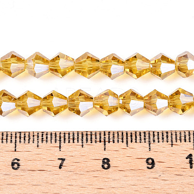 Electroplate Glass Beads Strands EGLA-Q118-6mm-A08-1