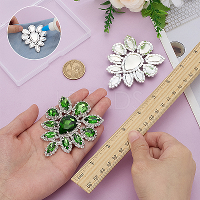 2Pcs Glass Rhinestone Cabochons RGLA-FG0001-28S-04-1
