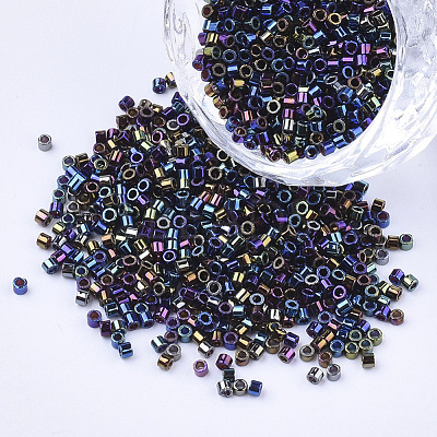 Electroplate Cylinder Seed Beads SEED-Q036-02A-B02-1