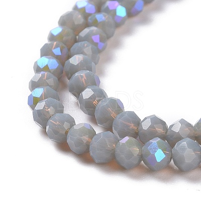 Electroplate Opaque Solid Color Glass Beads Strands EGLA-A034-P4mm-L13-1