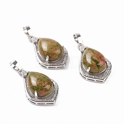 Natural & Synthetic Mixed Gemstone Pendants G-H283-04P-1