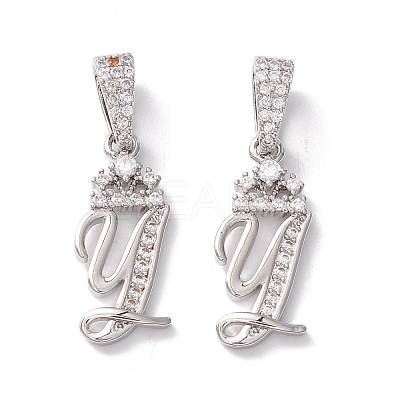Eco-Friendly Brass Micro Pave Cubic Zirconia Pendants KK-K265-01P-Y-1