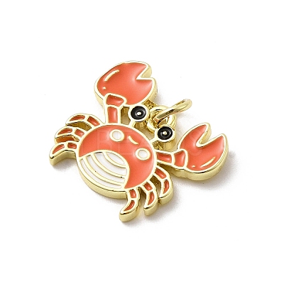Brass Enamel Pendants KK-P338-03B-G-1