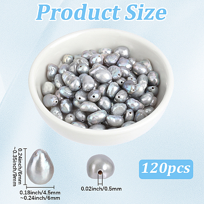 120Pcs Dyed Natural Cultured Freshwater Pearl Beads PEAR-PA0001-07B-1