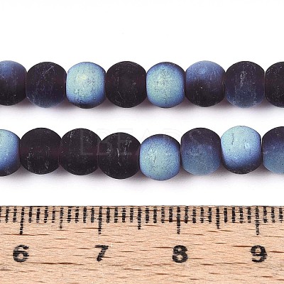 Frosted Transparent Glass Beads Strands GLAA-T032-T6mm-MBB03-1