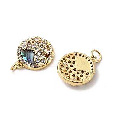 Brass Micro Pave Cubic Zirconia Pendants KK-K384-08G-1