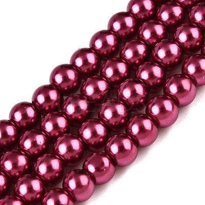 Baking Paint Pearlized Glass Pearl Round Bead Strands HY-Q003-4mm-14-1