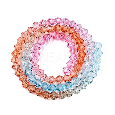 Gradient Color Baking Paint Glass Bead Strands LS-DGLA-A039-T6mm-A016-1