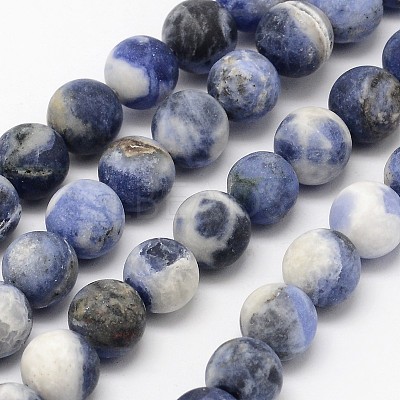 Natural Sodalite Beads Strands G-D691-8mm-1