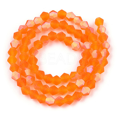 Imitate Austrian Crystal Bicone Frosted Glass Beads Strands LS-EGLA-A039-T6mm-MB11-1