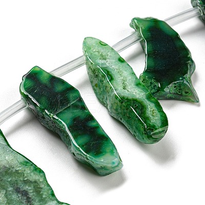 Dyed Natural Agate Nuggets Beads Strands G-E331-08H-1