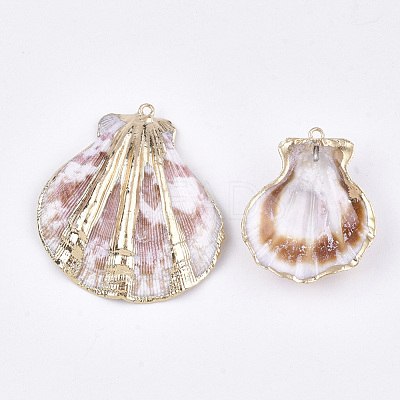 Electroplate Sea Shell Pendants SSHEL-S262-34-1