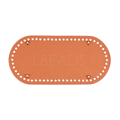 PU Leather Oval Long Bottom for Knitting Bag FIND-WH0032-01B-1